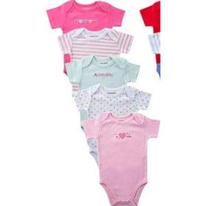 imageLuvable Friends Basic Colors Bodysuit 5 Pack Pink 69 Months