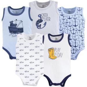 imageLuvable Friends Hudson Baby Sleeveless BodysuitsCoastal Blue
