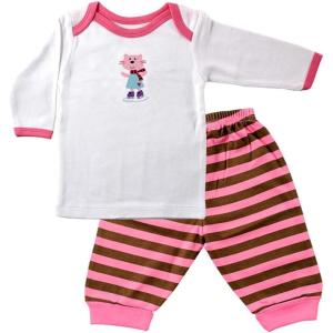 imageLuvable Friends Long Sleeve Slip on Shirt ampamp Pants SetPink Stripe