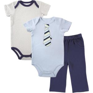 imageLuvable Friends Unisex Baby Cotton Bodysuit and PantBlue