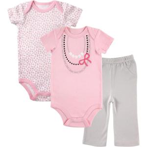 imageLuvable Friends Unisex Baby Cotton Bodysuit and PantPink Gray