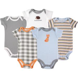 imageLuvable Friends Unisex Baby Cotton BodysuitsFox Short Sleeve 5 Pack