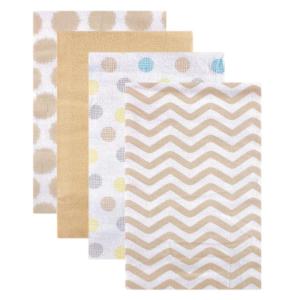 imageLuvable Friends Unisex Baby Cotton Flannel Receiving Blankets Tan Dots 4Pack One SizeTan Dots 4pack