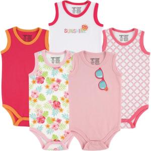 imageLuvable Friends Unisex Baby Cotton Sleeveless BodysuitsGirl Sunglasses 5pack