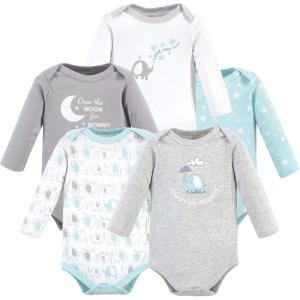 imageLuvable Friends babygirls Cotton Longsleeve BodysuitsBoy Basic Elephant