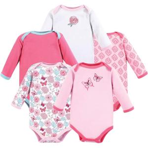 imageLuvable Friends babygirls Cotton Longsleeve BodysuitsButterfly