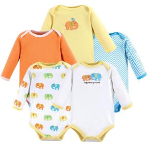 imageLuvable Friends babygirls Cotton Longsleeve BodysuitsElephant