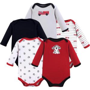 imageLuvable Friends babygirls Cotton Longsleeve BodysuitsFire Truck