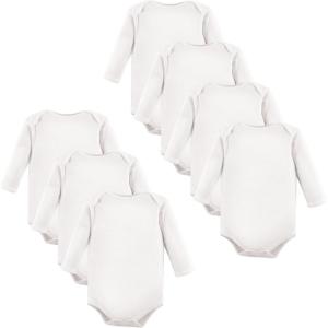 imageLuvable Friends babygirls Cotton Longsleeve BodysuitsWhite 7pack