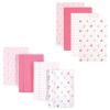 imageLuvable Friends Unisex Baby Cotton Flannel Burp Cloths and Receiving Blankets 8Piece Pink Dots One SizeBirdies
