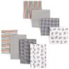 imageLuvable Friends Unisex Baby Cotton Flannel Burp Cloths and Receiving Blankets 8Piece Pink Dots One SizeDog