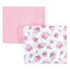 imageLuvable Friends Unisex Baby Muslin Cotton Swaddle Blanket Basic Mint Elephant One SizeFloral 2pack