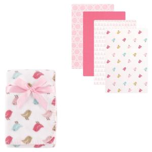 imageFleece Blanket ampamp Flannel Blanket 4PackBirdies