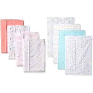 imageLuvable Friends Girl Cotton Flannel Burp Cloth 8Pack Rainbow LoveClouds Basic Elephant