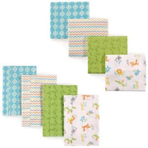 imageLuvable Friends Unisex Baby Cotton Flannel Burp Cloths and Receiving Blankets 8Piece Pink Dots One SizeAbc
