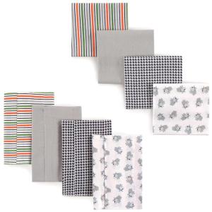 imageLuvable Friends Unisex Baby Cotton Flannel Burp Cloths and Receiving Blankets 8Piece Pink Dots One SizeDog
