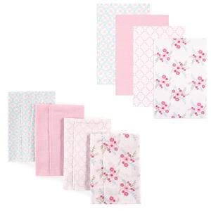 imageLuvable Friends Unisex Baby Cotton Flannel Burp Cloths and Receiving Blankets 8Piece Pink Dots One SizeFloral