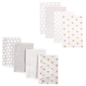 imageLuvable Friends Unisex Baby Cotton Flannel Burp Cloths and Receiving Blankets 8Piece Pink Dots One SizeOwl