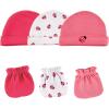imageLuvable Friends Baby Girls Cotton Caps and Scratch MittensLadybug