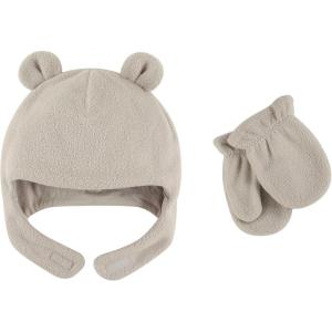 imageLuvable Friends Baby Girls Beary Cozy Hat and Mitten SetLight Gray Baby