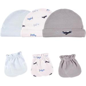imageLuvable Friends Baby Girls Cotton Caps and Scratch MittensAirplane
