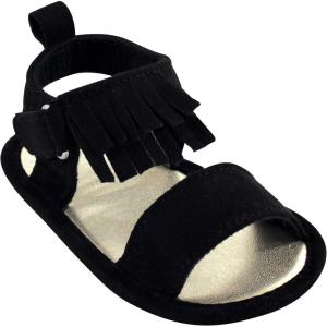 imageLuvable Friends Unisex Baby Crib ShoesBlack Fringe Sandal