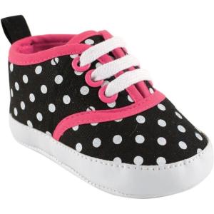 imageLuvable Friends Unisex Baby Crib ShoesBlack With Polka Dots