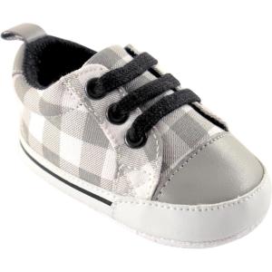 imageLuvable Friends Unisex Baby Crib ShoesGray Plaid