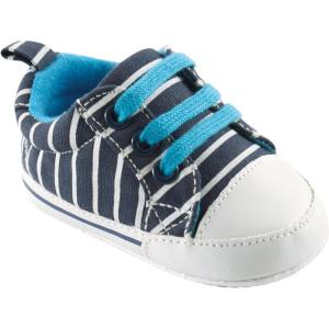 imageLuvable Friends Unisex Baby Crib ShoesNavy With White Stripes