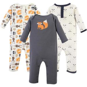 imageHudson Baby unisexchild Cotton CoverallsForest