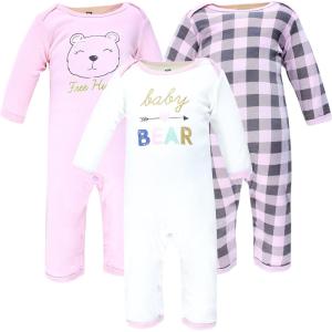 imageHudson Baby unisexchild Cotton CoverallsGirl Baby Bear