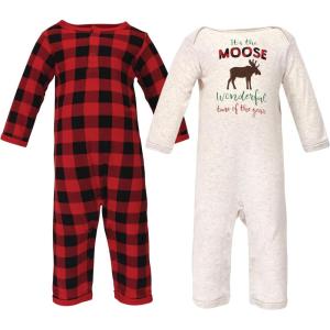 imageHudson Baby unisexchild Cotton CoverallsMoose Wonderful Time