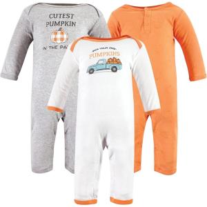 imageHudson Baby unisexchild Cotton CoverallsPumpkin Truck
