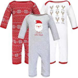 imageHudson Baby unisexchild Cotton CoverallsSanta Reindeer