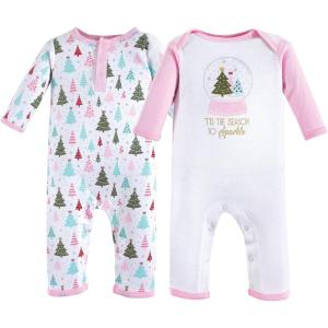 imageHudson Baby unisexchild Cotton CoverallsSparkle Trees
