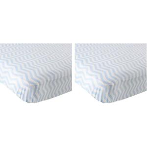 imageLuvable Friends Unisex Baby Fitted Crib Sheet Pink Chevron Dot One SizeBlue Chevron