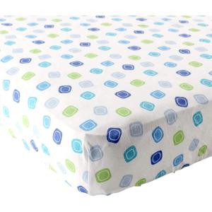 imageLuvable Friends Unisex Baby Fitted Crib Sheet Pink Chevron Dot One SizeBlue Geometric