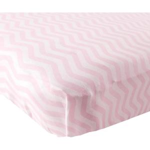 imageLuvable Friends Unisex Baby Fitted Crib Sheet Pink Chevron Dot One SizePink Chevron