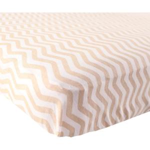 imageLuvable Friends Unisex Baby Fitted Crib Sheet Pink Chevron Dot One SizeTan Chevron