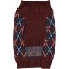 imageLuvable Friends Dogs and Cats Knit Pet Sweater Buffalo Plaid SmallBurgundy Argyle