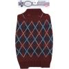 imageLuvable Friends Dogs and Cats Knit Pet Sweater Buffalo Plaid SmallBurgundy Argyle