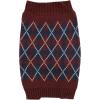 imageLuvable Friends Dogs and Cats Knit Pet Sweater Buffalo Plaid SmallBurgundy Argyle