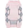 imageLuvable Friends Dogs and Cats Knit Pet Sweater Buffalo Plaid SmallPink Argyle