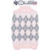 imageLuvable Friends Dogs and Cats Knit Pet Sweater Buffalo Plaid SmallPink Argyle