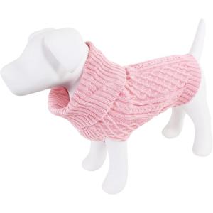 imageLuvable Friends Dogs and Cats Knit Pet Sweater Buffalo Plaid SmallPink