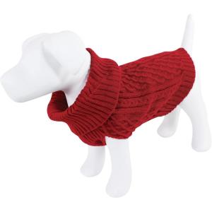 imageLuvable Friends Dogs and Cats Knit Pet Sweater Buffalo Plaid SmallRed