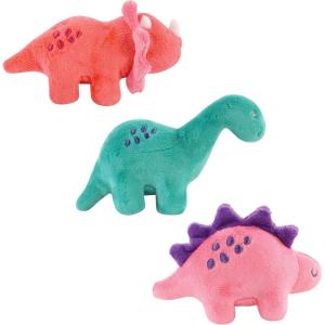 imageLuvable Friends Unisex Baby Squeaky Plush Dog Toy with RopePink Dinosaurs