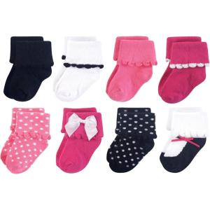 imageLuvable Friends babygirls Fun Essential Socks MultipackBlack Pink Bow