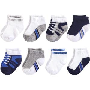 imageLuvable Friends babygirls Fun Essential Socks MultipackSneaker Blue Gray 8pack