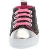 imageLuvable Friends BabyGirls Sparkly Sneaker Crib ShoeBlack With Pink Laces